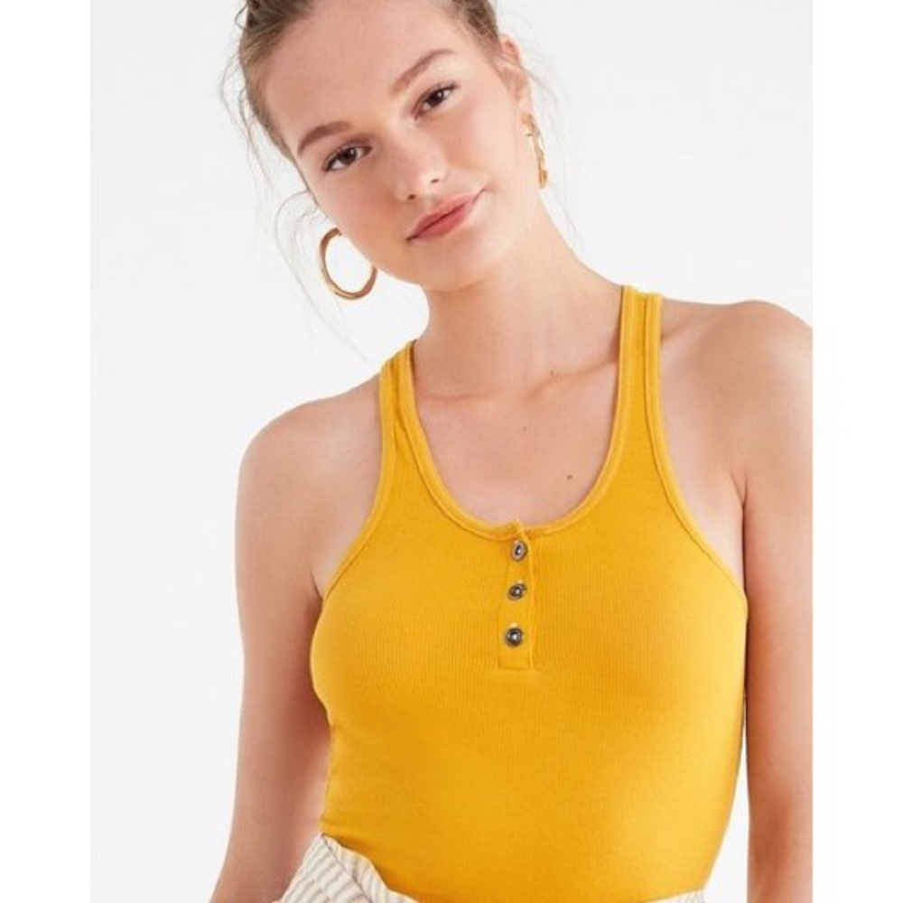 Urban outfitters yellow Henley tank top